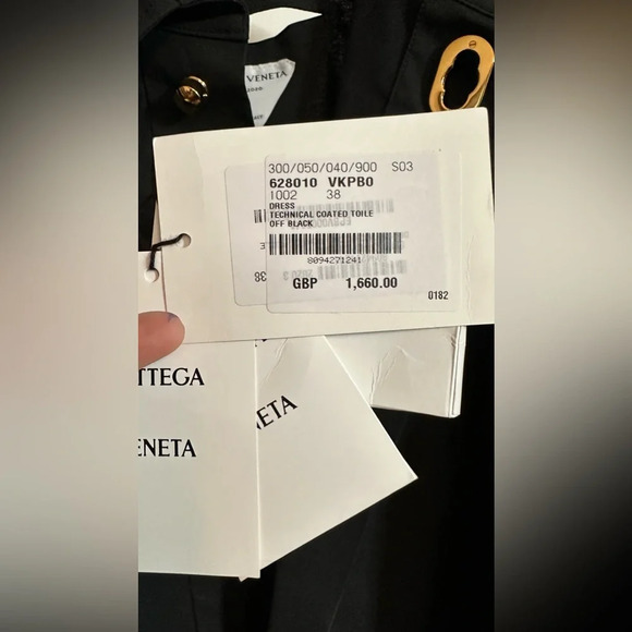 NWT Bottega Veneta Technical Coated Cotton Toile Shirt Midi Dress Off Black 38 - Picture 14 of 15